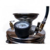 Top view showing pressure gauge, tire valve, release valve